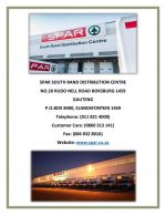 SPAR DISTRIBUTION CENTRE – SOUTH RAND